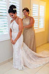 Galia Lahav 'Victoria' size 8 used wedding dress front view on bride