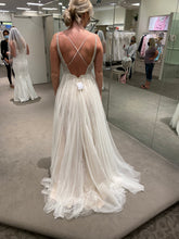 Load image into Gallery viewer, Galina Signature &#39;Beaded Bodice Plunging-V Illusion &#39; wedding dress size-12 NEW
