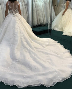 Mori Lee '8128' size 14 new wedding dress back view on bride