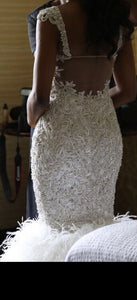 Stephen Yearick '57yNY1428' size 10 used wedding dress back view on bride