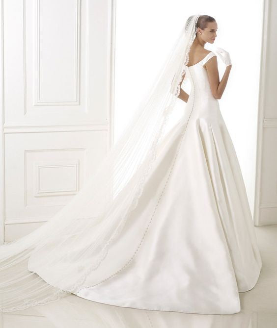 Pronovias 'Balder' size 6 used wedding dress back view on model
