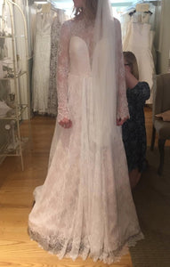 Romona Keveza 'L7127' size 4 sample wedding dress front view on model