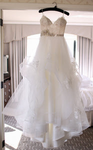 Hayley Paige 'Chantelle' size 4 used wedding dress front view on hanger