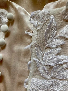 Melissa Sweet 'Embroidered Illusion Cap Sleeve Sheath MS251199' & Veil