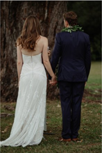 Load image into Gallery viewer, Rue De Seine &#39;Fox&#39; size 4 used wedding dress back view on bride
