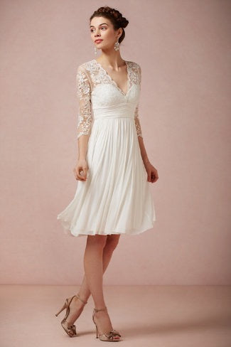 BHLDN 'Omari' size 4 used wedding dress front view on model