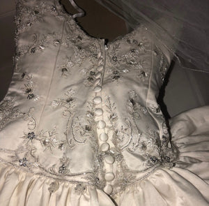 Amalia Carrara 'Beaded' size 0 used wedding dress back view of dress