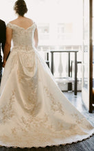 Load image into Gallery viewer, Alfred Angelo &#39;Beaded&#39; size 16 used wedding dress back view on bride
