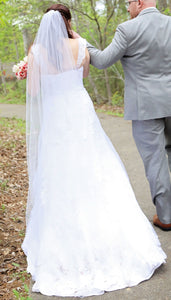 David's Bridal 'Jewel WG375' wedding dress size-12 PREOWNED