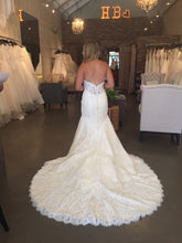 Load image into Gallery viewer, Matthew Christopher &#39;Cosette&#39; size 12 used wedding dress back view on bride
