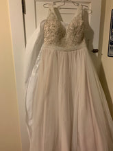 Load image into Gallery viewer, Allure &#39;Sequin&#39; size 16 used wedding dress front view on hanger
