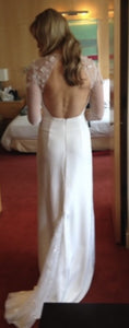 Custom made 'Veronica Schaeffer' wedding dress size-06 PREOWNED