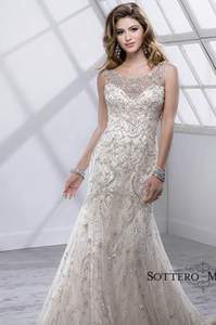 Sottero and Midgley 'Sonatta' size 2 used wedding dress front view on model