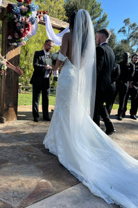 Essense of Australia 'D3372' wedding dress size-12 PREOWNED