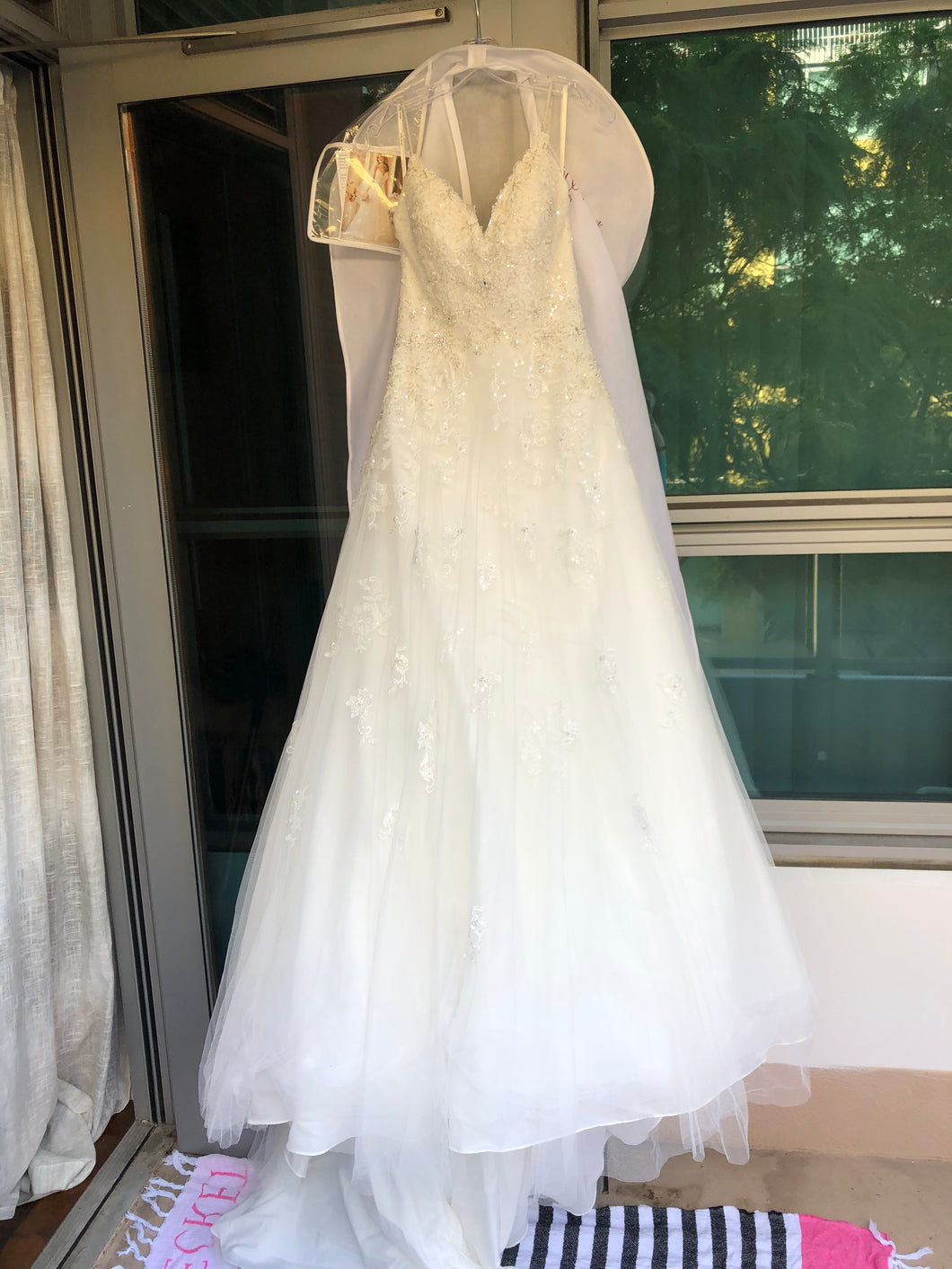 Stella York '6347' size 4 new wedding dress front view on hanger