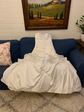 Load image into Gallery viewer, Blue &#39;Private Collection&#39; wedding dress size-14 PREOWNED

