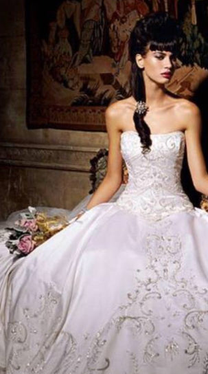 Eve of Milady '4160' size 2 new wedding dress front view on model