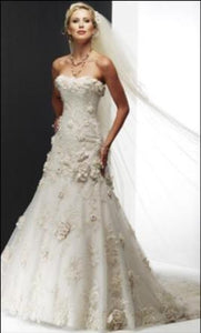 Maggie Sottero 'Rihanna Royale' size 8 used wedding dress front view on model