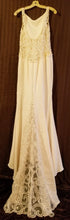 Load image into Gallery viewer, Galina Signature &#39;Beaded Illusion&#39; size 8 new wedding dress back view on hanger
