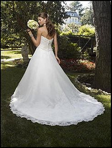 Casablanca 'Strapless' size 6 new wedding dress back view on model