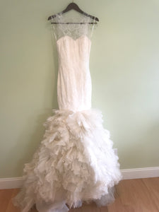 Vera Wang  'Lark' size 4 used wedding dress front view on hanger
