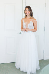 Liz martinez 'Laurel Bodice /Poppy Skirt - Custom' wedding dress size-04 PREOWNED