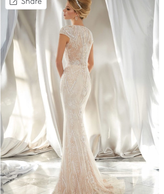 Mori Lee 'Madeline Gardner' size 10 new wedding dress back view on model