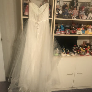Marisa 'Morilee' size 2 sample wedding dress back view on hanger