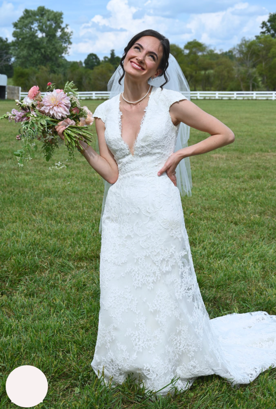 Ines Di Santo 'fall' wedding dress size-02 PREOWNED