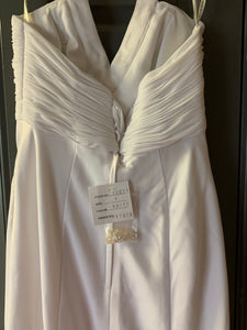 David's Bridal 'Satin' size 4 new wedding dress back view on hanger