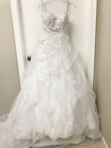 Alfred Angelo 'Sapphire' size 4 sample wedding dress front view on hanger