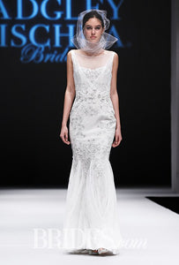 Badgley Mischka 'Lake' size 4 sample wedding dress front view on model