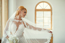 Load image into Gallery viewer, Bridal Reflections &#39;Two In One&#39; size 6 used wedding dress front view on bride
