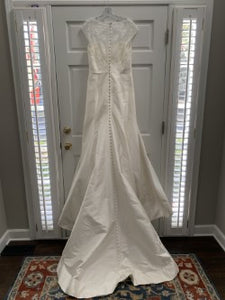 Alyne '185' size 10 sample wedding dress back view on hanger