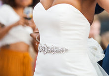 Load image into Gallery viewer, Custom &#39;Ivory Dress&#39; size 8 used wedding dress side view on bride
