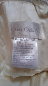 Oleg Cassini 'Cwg345' wedding dress size-08 PREOWNED