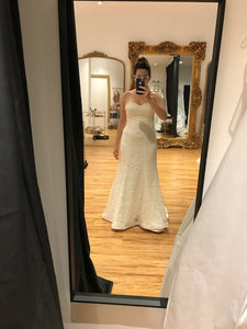 Sareh Nouri 'Marigold' size 12 used wedding dress front view on bride