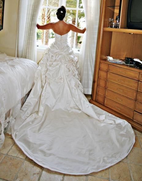 Monique Lhuillier Camelot Silk Ball Gown - Monique Lhuillier - Nearly Newlywed Bridal Boutique - 2