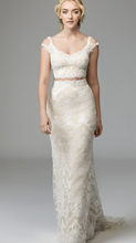 Load image into Gallery viewer, Watters &#39;Jones Top and Roswell Skirt&#39; size 12 new wedding dress front view on model
