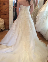 Load image into Gallery viewer,  James James Clifford &#39;Beaded&#39; size 10 used wedding dress back view on bride
