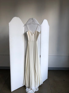 Alexandra Grecco 'Emma' size 8 sample wedding dress front view on hanger