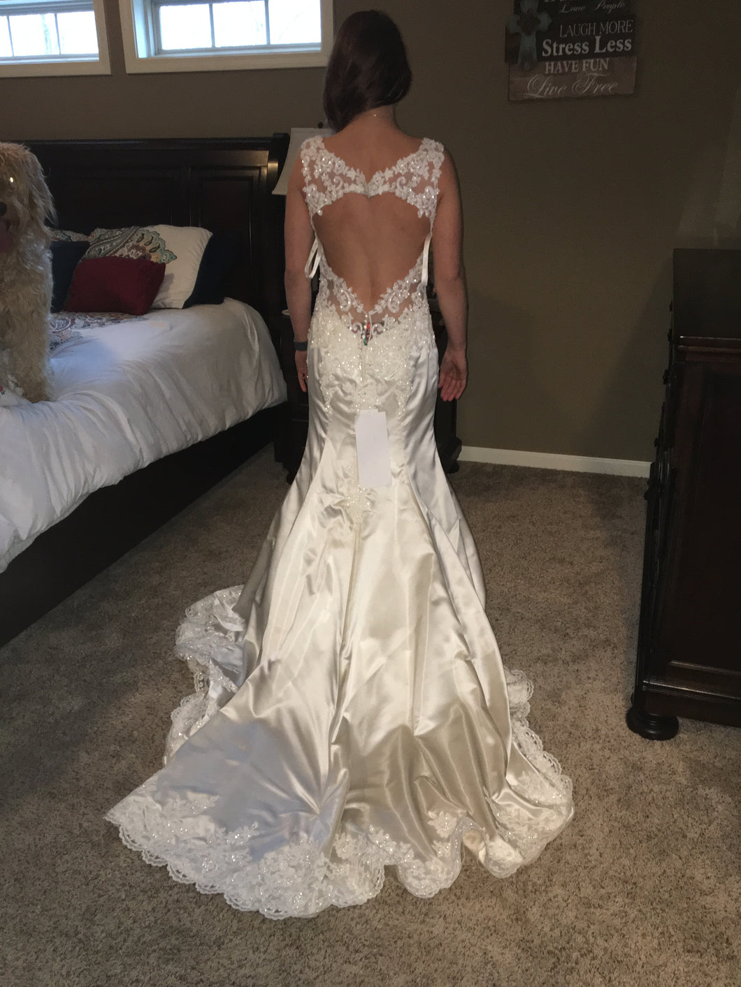 Sophia Tolli 'V Neck' size 8 new wedding dress back view on bride