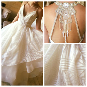 Hayley Paige 'Bahati' size 10 used wedding dress multiple views on model