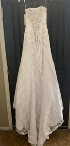 David's Bridal 'Lace A Line Gown with Side Split' wedding dress size-02 NEW