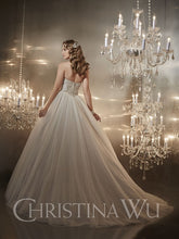 Load image into Gallery viewer, Christina Wu &#39;15553&#39; size 8 sample wedding dress back view on model
