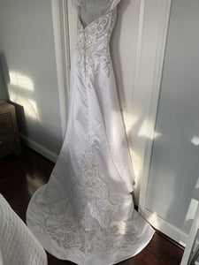 Casablanca '1852' size 16 used wedding dress back view on hanger