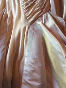 Christian Dior 'Galliano Peach Velvet' size 4 used wedding dress front view of train