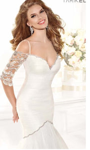 Tarik Ediz 'Mermaid' size 8 new wedding dress front view on model