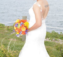 Load image into Gallery viewer, Elle Mariee &#39;Kara&#39; size 14 used wedding dress back view on bride
