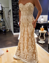 Load image into Gallery viewer, Badgley Mischka &#39;Amal&#39; size 10 used wedding dress front view on bride
